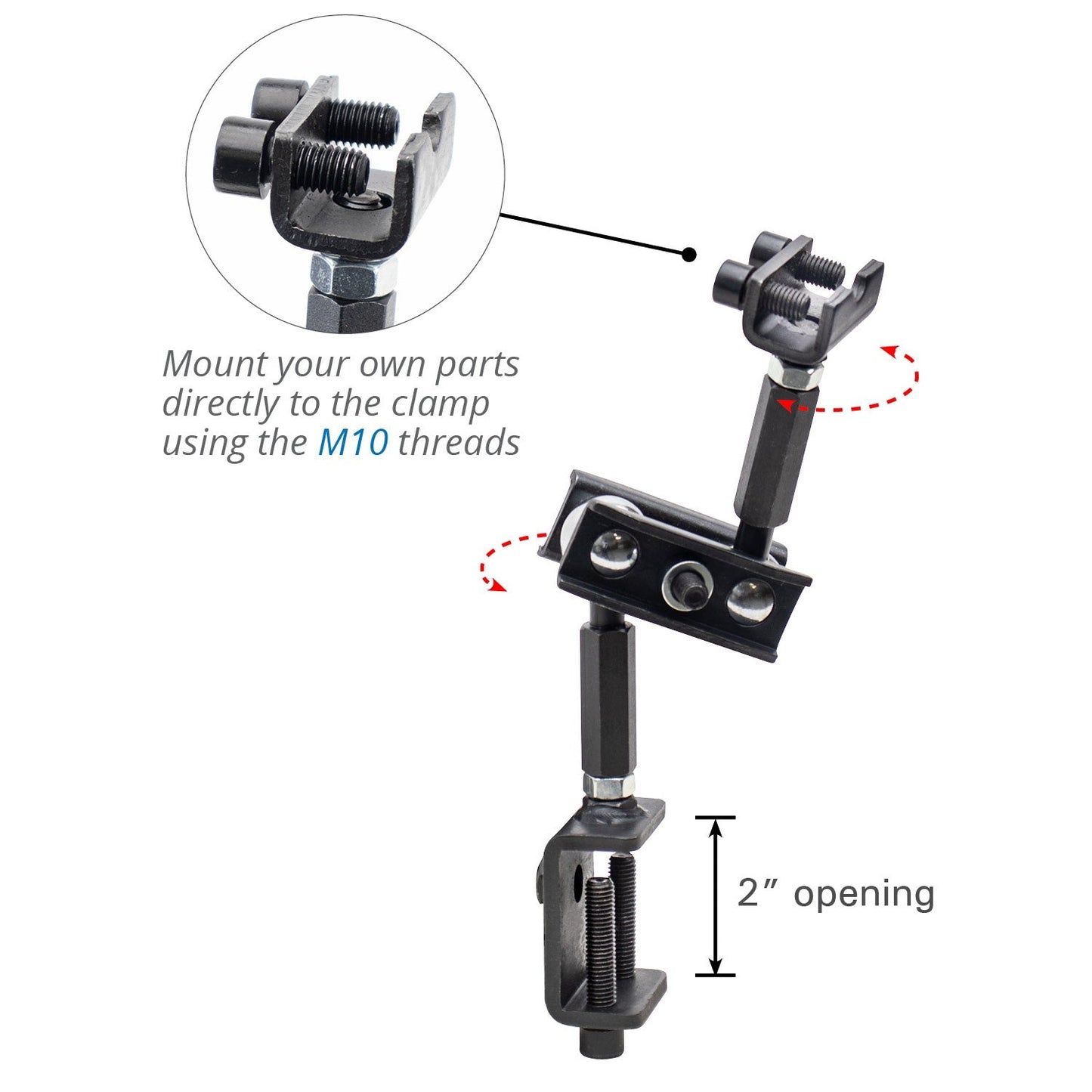 Third Hand Adjustable Clamp Arm with Clamp-Down Base