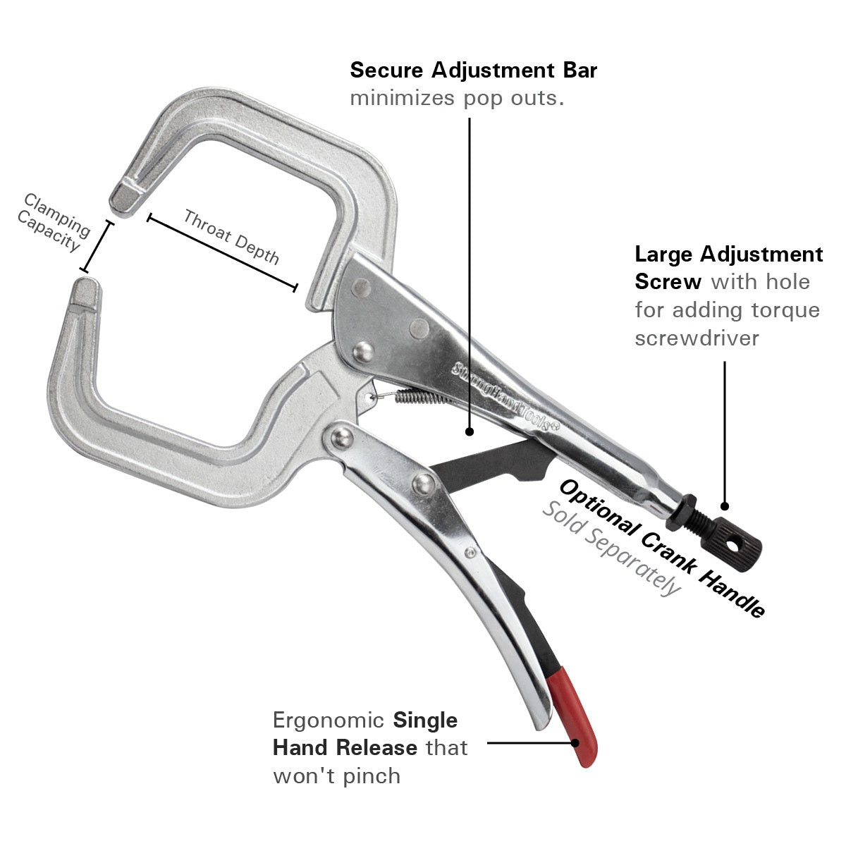 Locking C-Clamp Pliers, 4.5"