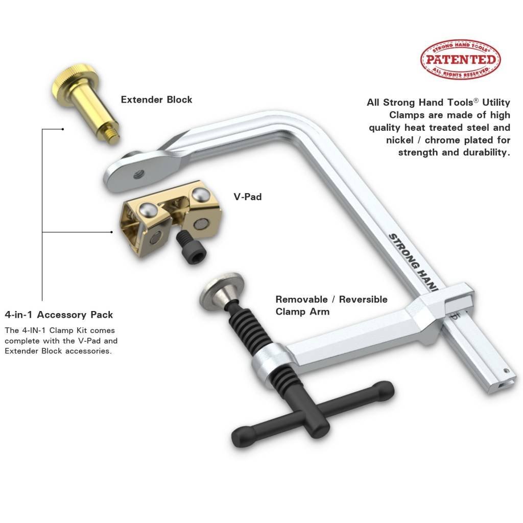 Medium-Duty F-Clamp, 12.5" (4-in-1)